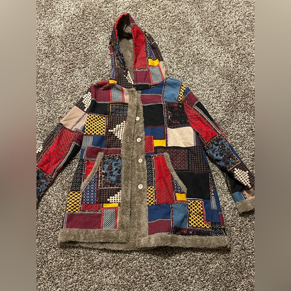 Patchwork Hooded Jacket - image 1